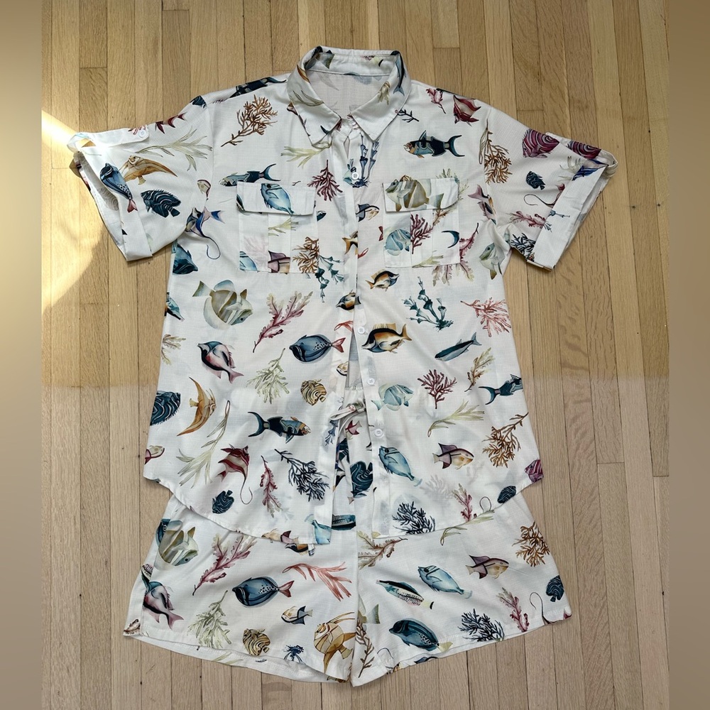 FISH PRINT SUMMER SET